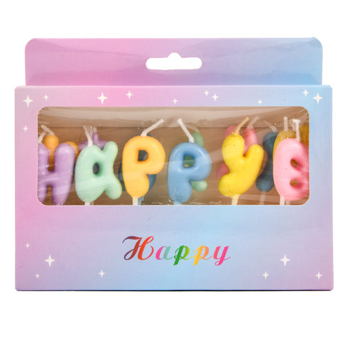 candles letter happy birthday asst color -- 24 per box