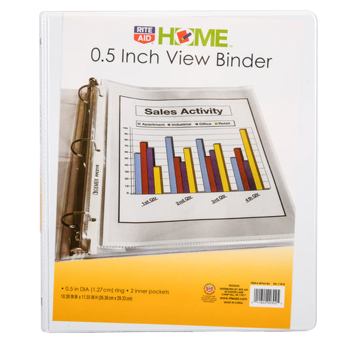 3 ring white binder 0.5 -- 12 per case