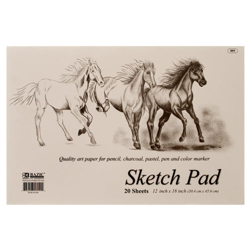 bazic sketch pad - 18x12 - 48 pack -- 48 per case