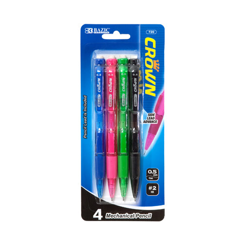 bazic mechanical pencils - 3pc with click crown - bulk  -- 24 per box