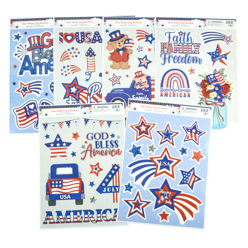 hp patriotic window cling print -- 48 per case