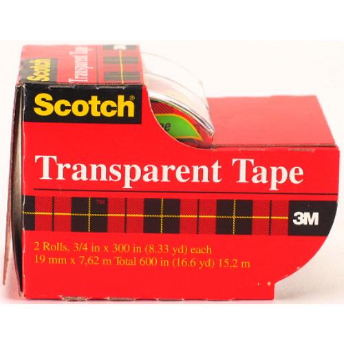 3m scotch tape 2pk  - 3/4 in x 250 in -- 144 per case