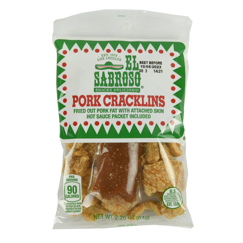 el sabroso pork cracklins w hot sauce packet 2.25 oz -- 12 per case