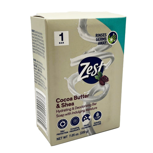 zest bar soap cocoa butter shea 7.05 oz -- 18 per case