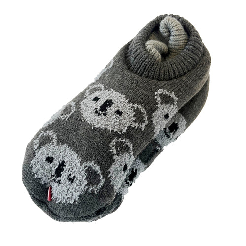 hw slippers faux fur grey -- 48 per case