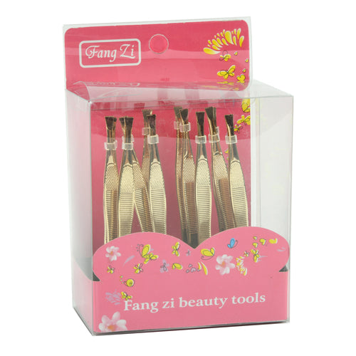 tweezer gold color w disp -- 12 per box