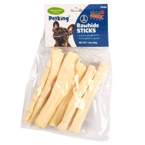 petking rawhide sticks 5 pk -- 12 per box