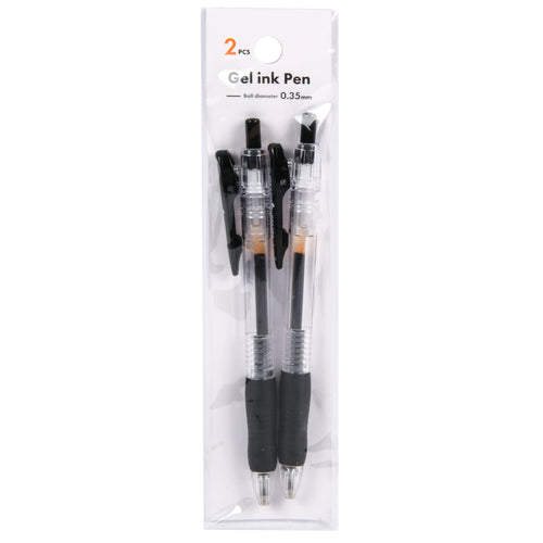 pen gel retractable 2pcs black -- 12 per box