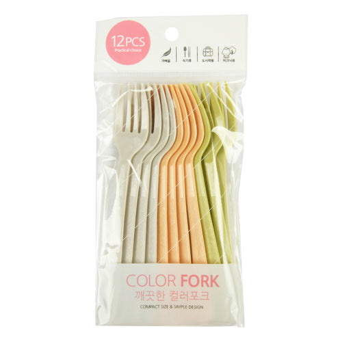 plastic fork 12pcs w asst colors -- 12 per box