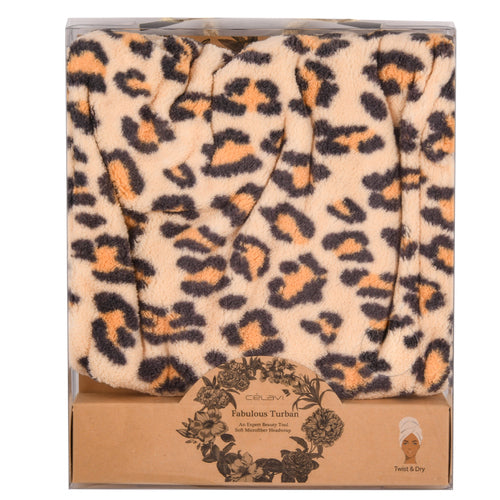 hair twist dry hair wrap leopard print -- 12 per box