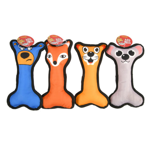 dog toy canvas bone 9.5 inch asst -- 36 per case