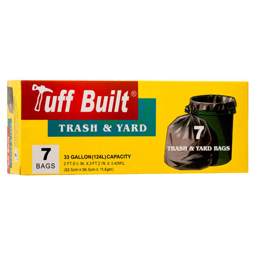 tuff built trash bags - black - 33 gallon -- 24 per case