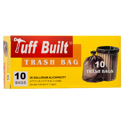 tuff built trash bags - 26 gallon - black - 24 -- 24 per case