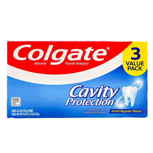 colgate toothpaste cavity protection 3 pk x 6 oz ea -- 6 per case