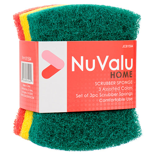 nuvalu scrubber with 3pcs nylon brush -- 24 per case