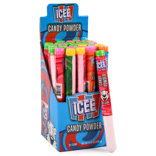 icee sour candy powder tubes 0.49 oz 5 asst flavors -- 30 per box