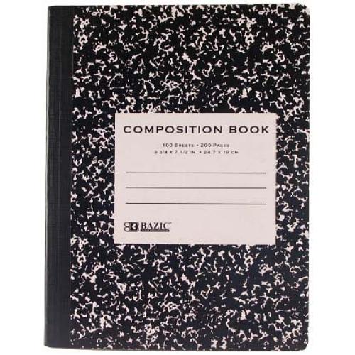 bazic wide ruled composition notebooks - 100 sheets -- 48 per case