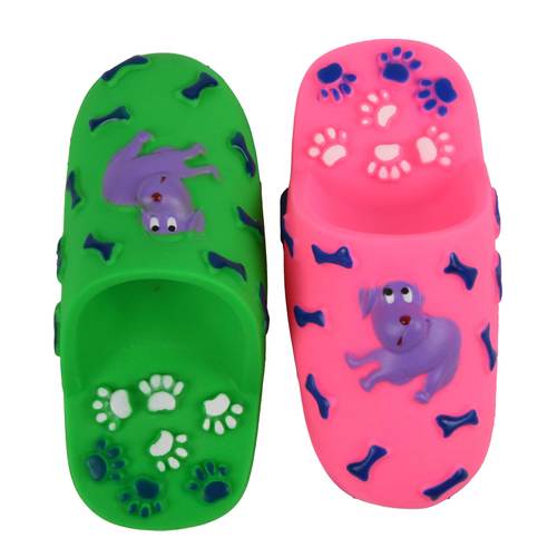 lil buddies pet chewing squeaky slipper w asst clrs -- 12 per box