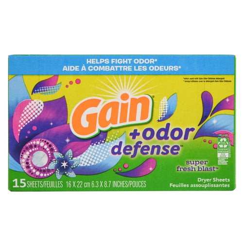 gain dryer sheets super fresh blast 15 ct -- 15 per case