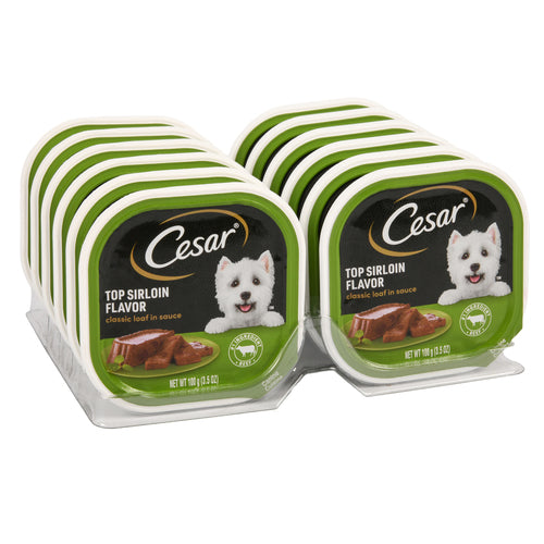 cesar dog food top sirloin flavor 3.5 oz -- 24 per case