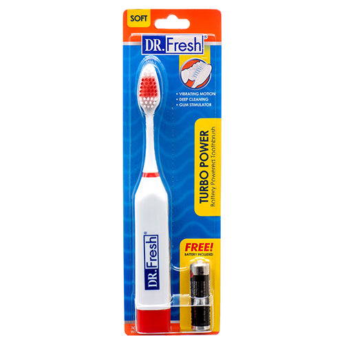 dr. fresh toothbrush w battery turbo power -- 36 per case