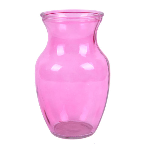 glass vase 8 pink clr hc-25081 -- 12 per case