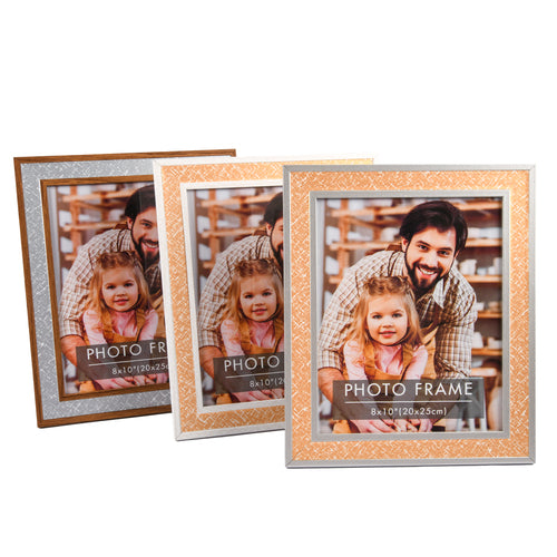 mdf photo frame 8x10 3 asst colors pattern edge -- 24 per case