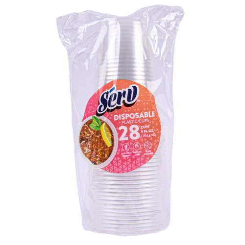 seru disposable plastic cups 9oz. 28ct. -- 24 per case