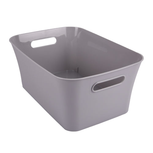 mainstays medium storage bin - silver -- 6 per case