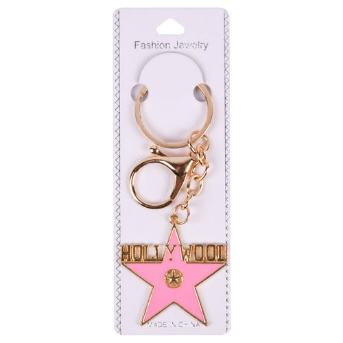 key chain pink hollywood star -- 12 per box