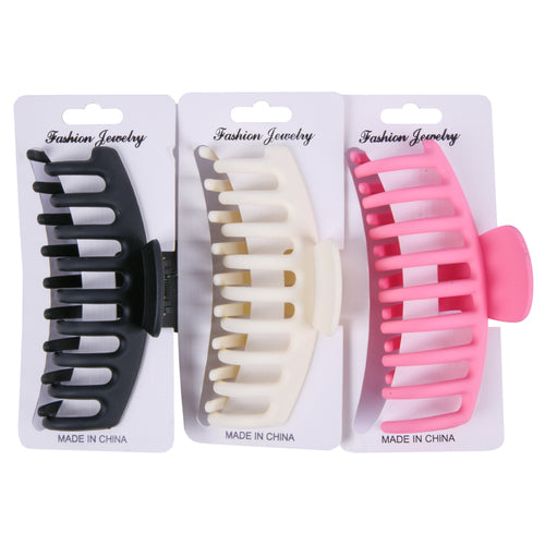 hair jaw large clip asst matte colors -- 12 per box