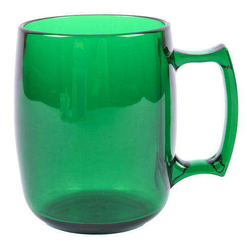 acrylic transparent green mug 14oz. -- 48 per case