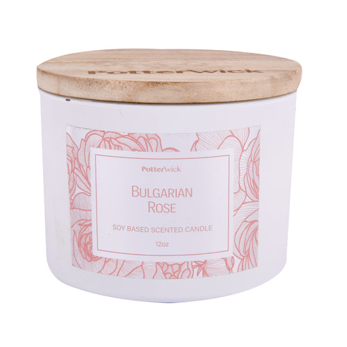 bulgarian rose glass candle 12 oz -- 6 per case