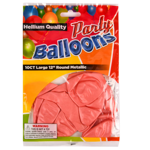 balloons metallic rose 10ct -- 12 per box