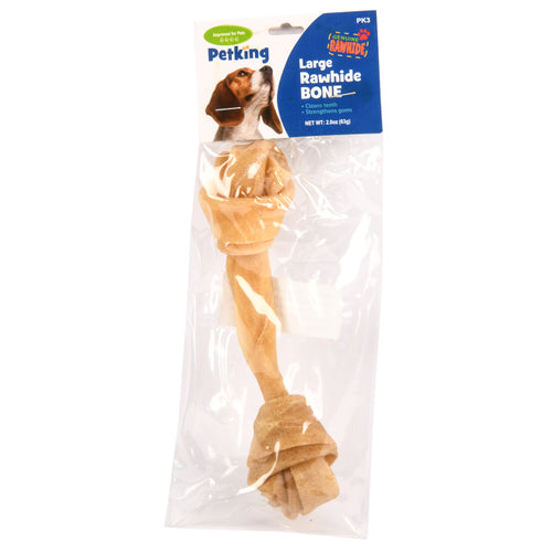 petking large rawhide bone natural -- 12 per box