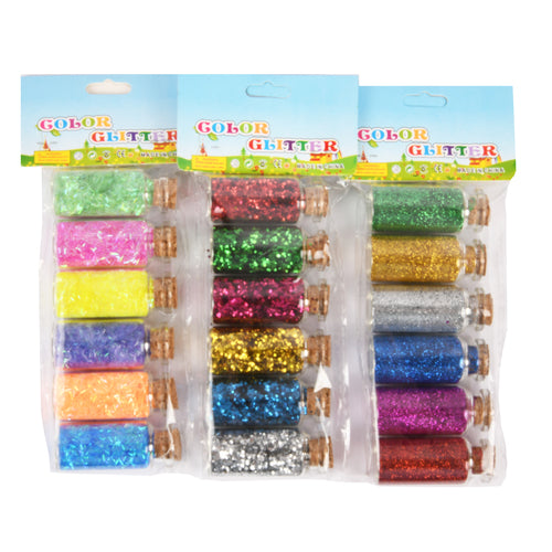 glitter shaker 6pk asst design color -- 12 per box