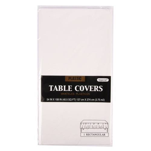 white heavy duty table cover 54x108 -- 12 per box