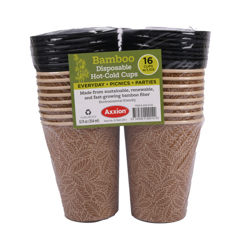 bamboo coffee paper cup w lid 12 oz 16ct -- 20 per case