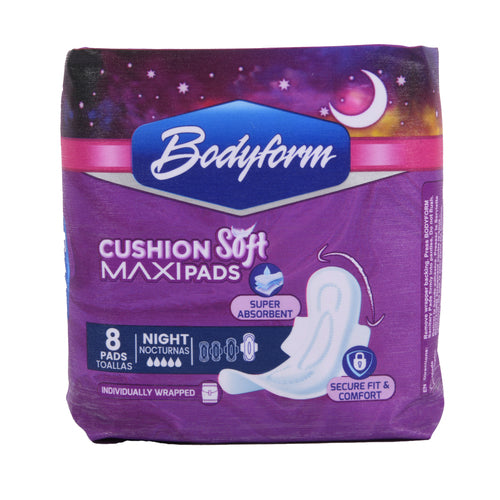 bodyform maxi pads night w wings 8 ct -- 24 per case