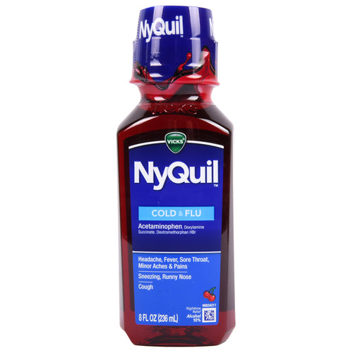 nyquil cold flu cherry flavor 8 oz -- 12 per case