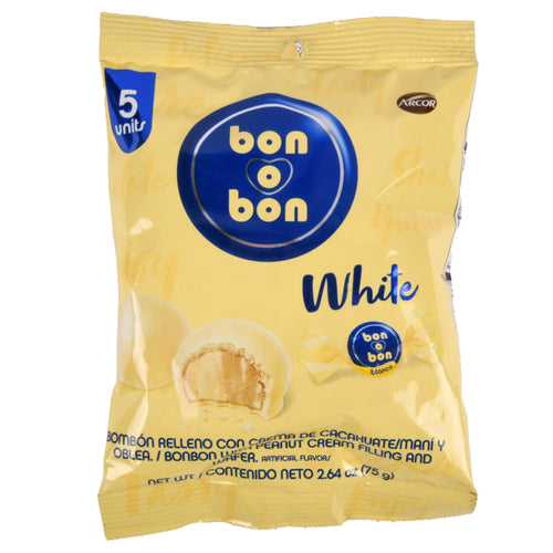 bon bon white chocolate flavor -- 24 per case