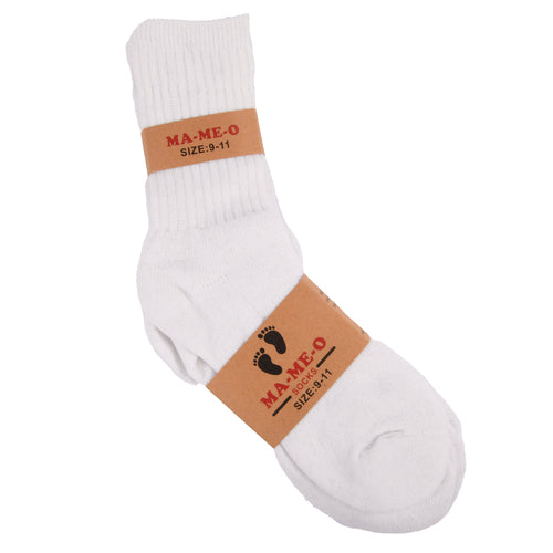 mens crew socks white size 9-11 -- 3 per box