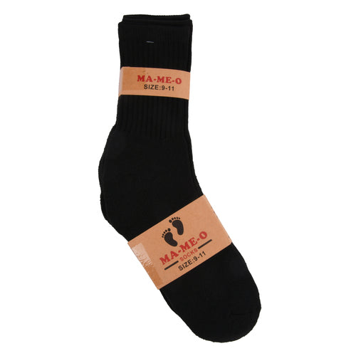 mens crew socks black size 9-11 -- 3 per box