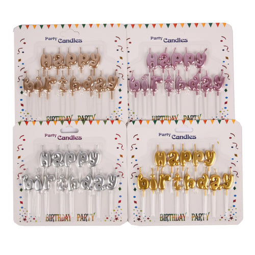 birthday candles pick set asst metallic colors 13ct -- 20 per box