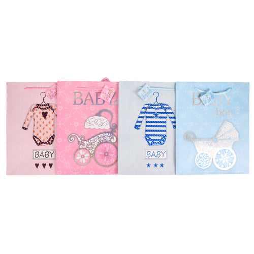 babyshower gift bag medium 4 asst designs -- 12 per box