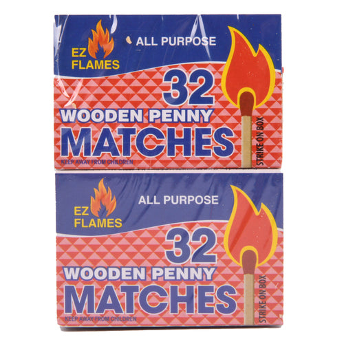 ez flames wooden penny matches 32 ct. 10pk. -- 48 per case