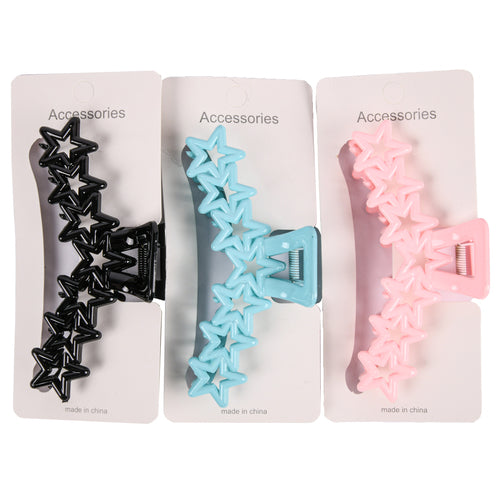 star large hair clip asst colors -- 12 per box