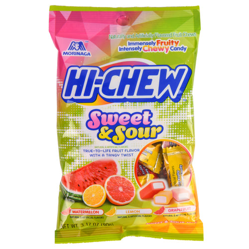 hi-chew sweet sour artificial flavored fruit chews 3.17 oz -- 6 per case