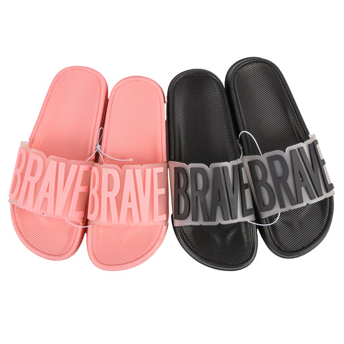 women sandal letter size 6 10 black pink asst -- 24 per case