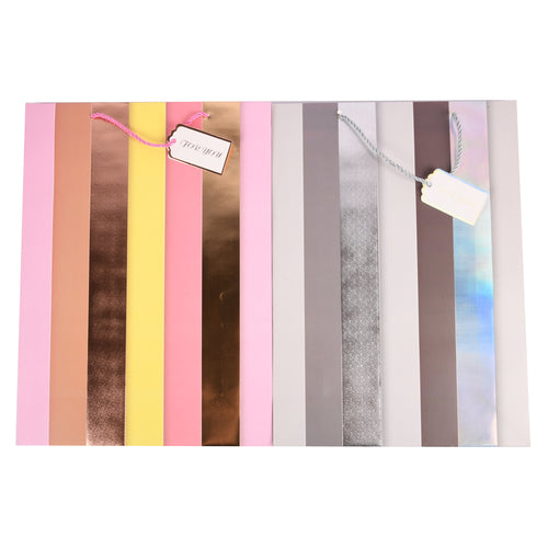 gift bag large stripped assorted colors -- 12 per box